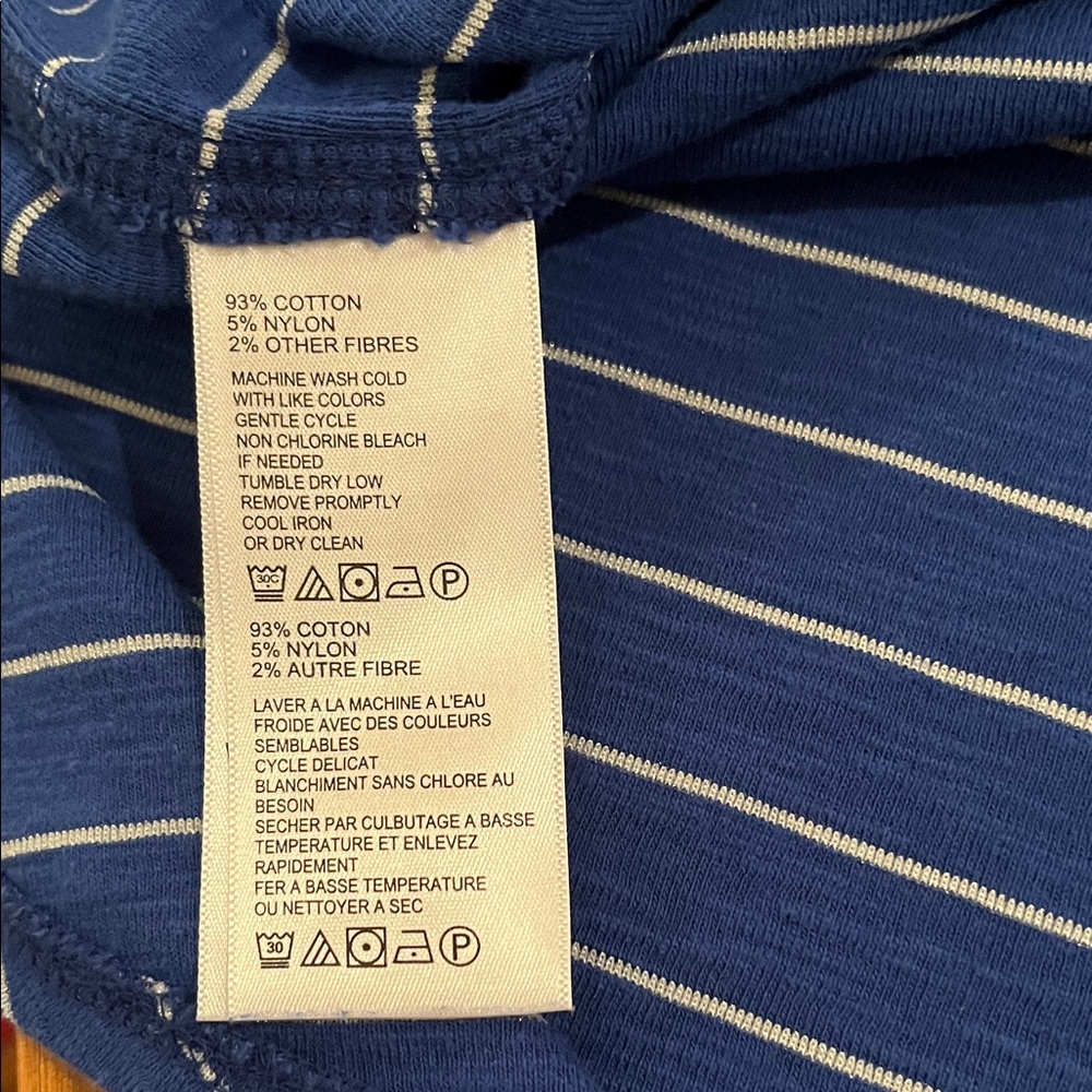 EUC Tommy Bahama Ashby Isles Blue with Metallic Stripe 3/4-Sleeve T-Shirt Sz S/P - Picture 7 of 10